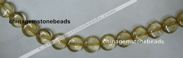 CLQ04 15.5 inches 12mm coin natural lemon quartz beads Wholesale