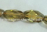 CLQ06 15.5 inches faceted rice natural lemon quartz beads