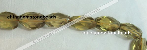 CLQ06 15.5 inches faceted rice natural lemon quartz beads