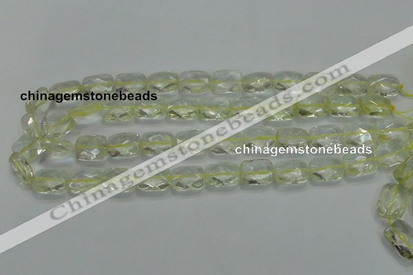 CLQ101 15 inches 13*18mm faceted rectangle natural lemon quartz beads