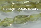 CLQ102 8*12mm - 12*22mm faceted nuggets natural lemon quartz beads