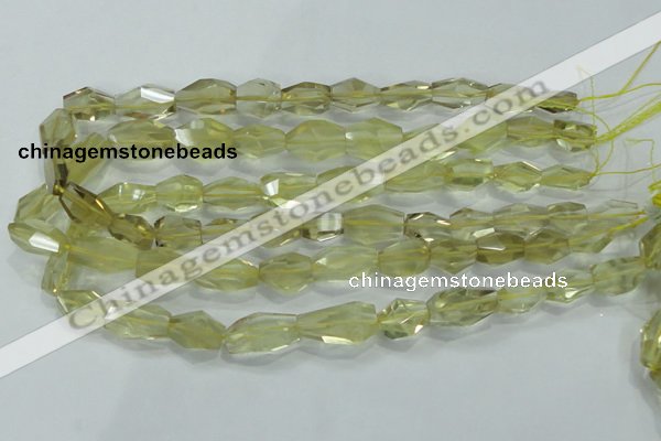 CLQ102 8*12mm - 12*22mm faceted nuggets natural lemon quartz beads