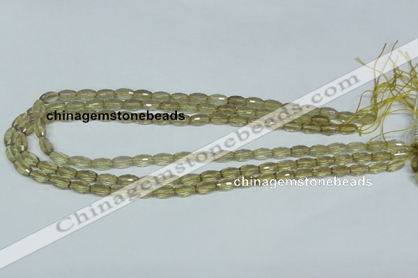 CLQ11 15.5 inches 8*12mm faceted rice natural lemon quartz beads