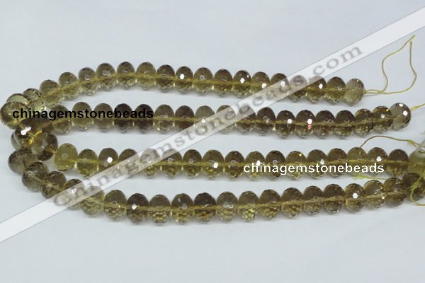 CLQ15 15.5 inches 8*12mm faceted rondelle natural lemon quartz beads