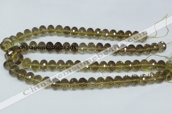 CLQ16 15.5 inches 10*14mm faceted rondelle natural lemon quartz beads