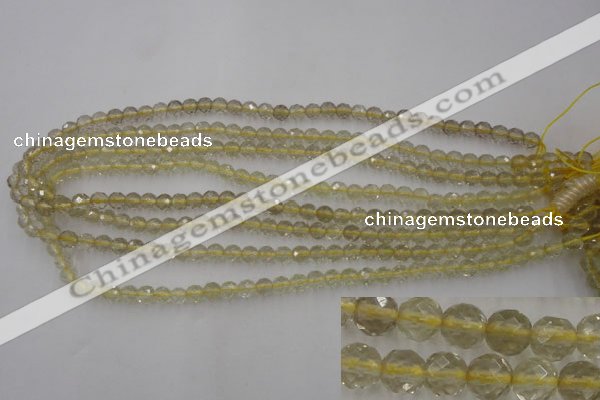 CLQ161 15.5 inches 6mm faceted round natural lemon quartz beads