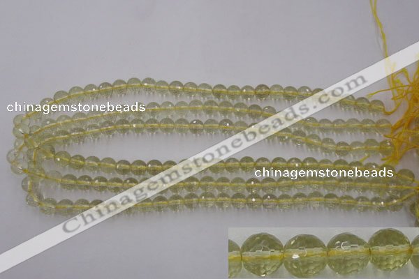 CLQ162 15.5 inches 8mm faceted round natural lemon quartz beads