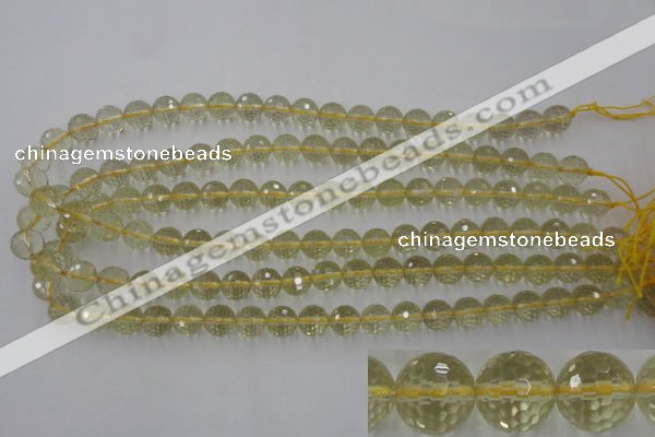 CLQ163 15.5 inches 10mm faceted round natural lemon quartz beads