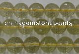 CLQ164 15.5 inches 12mm faceted round natural lemon quartz beads