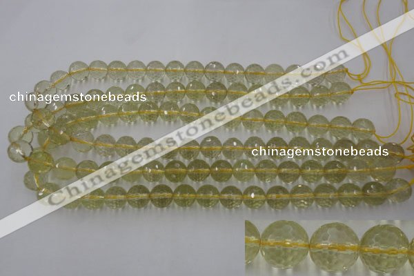 CLQ164 15.5 inches 12mm faceted round natural lemon quartz beads