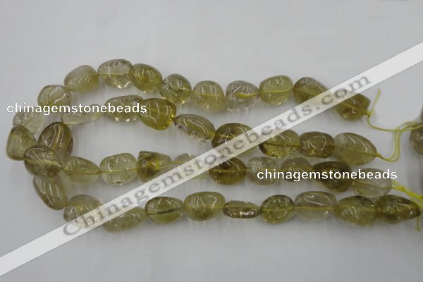 CLQ170 15.5 inches 12*16mm – 14*22mm nuggets natural lemon quartz beads