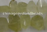 CLQ173 13*18mm – 20*28mm faceted nuggets natural lemon quartz beads