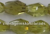 CLQ175 14*20mm – 16*28mm faceted nuggets natural lemon quartz beads