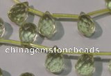 CLQ250 Top-drilled 8*12mm faceted teardrop natural lemon quartz beads