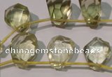 CLQ254 Top-drilled 12*16mm – 13*18mm faceted freeform lemon quartz beads