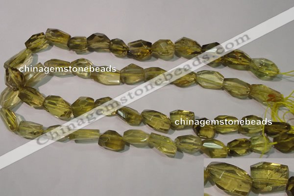 CLQ256 15.5 inches 15*18mm faceted nuggets natural lemon quartz beads