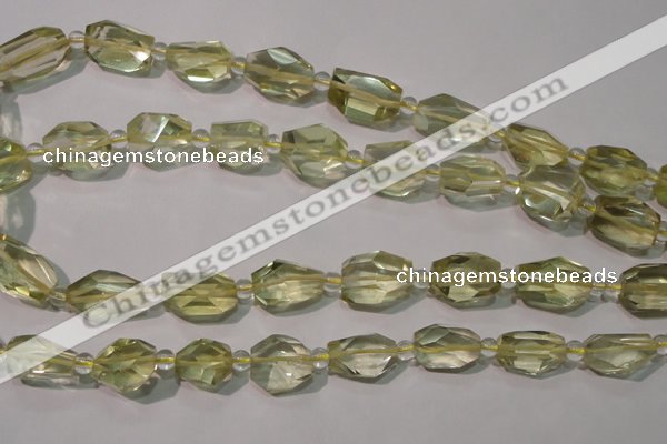 CLQ258 15.5 inches 10*14mm – 12*16mm faceted nuggets lemon quartz beads