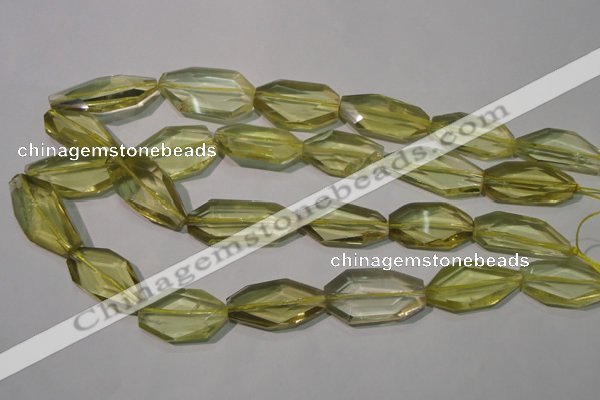 CLQ260 15.5 inches 15*18mm – 20*32mm faceted freeform lemon quartz beads