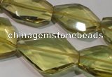 CLQ262 15.5 inches 10*25mm – 25*33mm faceted freeform lemon quartz beads