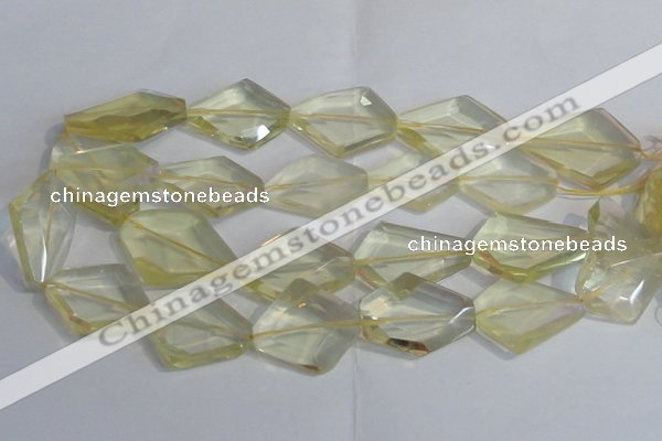 CLQ265 15.5 inches 20*25mm - 30*35mm faceted freeform lemon quartz beads