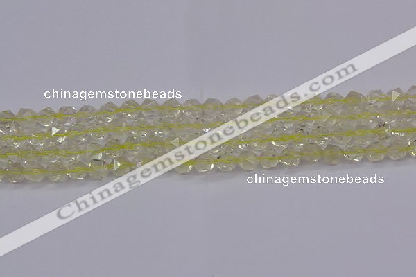 CLQ312 15.5 inches 8mm faceted nuggets lemon quartz beads