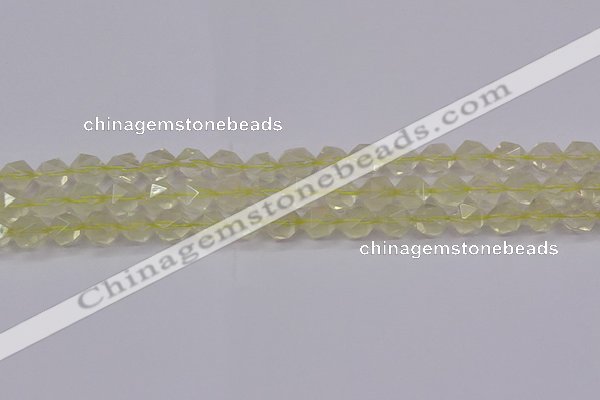 CLQ313 15.5 inches 10mm faceted nuggets lemon quartz beads