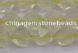 CLQ314 15.5 inches 12mm faceted nuggets lemon quartz beads