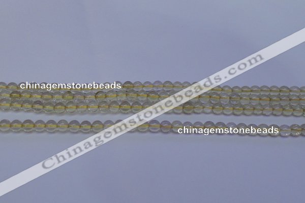 CLQ350 15 inches 4mm round natural lemon quartz beads wholesale