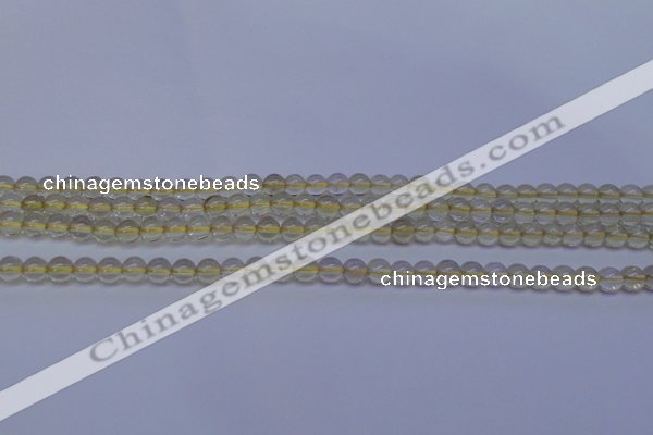 CLQ350 15 inches 4mm round natural lemon quartz beads wholesale