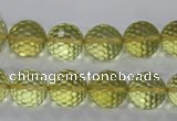 CLQ57 15.5 inches 10mm faceted round natural lemon quartz beads