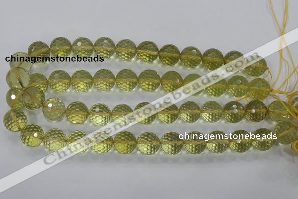 CLQ57 15.5 inches 10mm faceted round natural lemon quartz beads