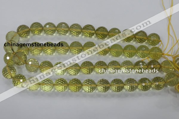 CLQ58 15.5 inches 12mm faceted round natural lemon quartz beads