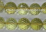 CLQ59 15.5 inches 14mm faceted round natural lemon quartz beads