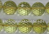 CLQ60 15.5 inches 16mm faceted round natural lemon quartz beads