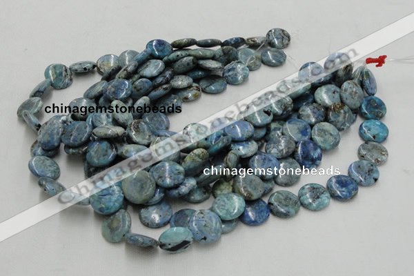 CLR09 16 inches 20mm flat round larimar gemstone beads wholesale