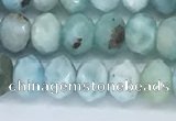 CLR102 15.5 inches 4*7mm faceted rondelle larimar gemstone beads