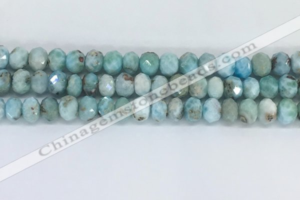 CLR104 15.5 inches 5*9mm faceted rondelle larimar gemstone beads