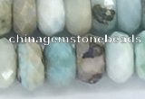 CLR105 15.5 inches 6*10mm faceted rondelle larimar gemstone beads