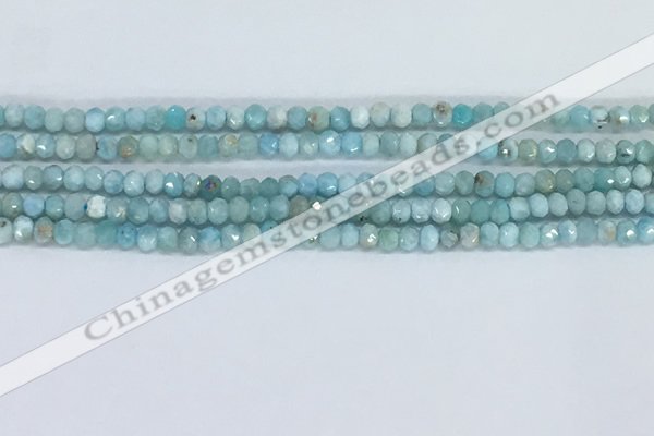 CLR108 15.5 inches 2*3mm faceted rondelle natural larimar beads