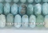 CLR111 15.5 inches 4*6mm faceted rondelle natural larimar beads