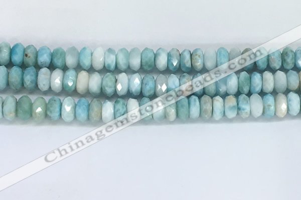 CLR112 15.5 inches 4*7mm faceted rondelle natural larimar beads