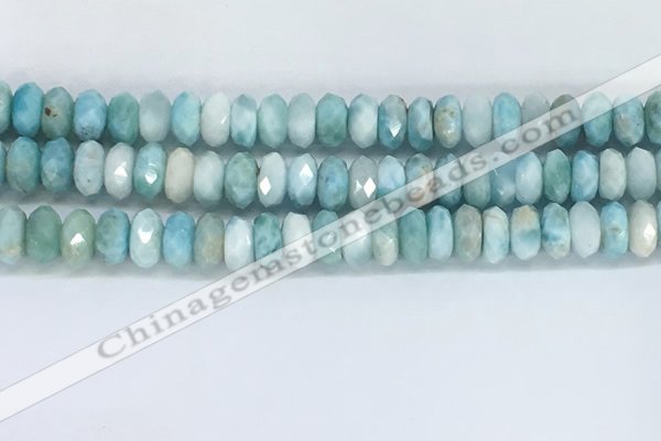 CLR113 15.5 inches 5*8mm faceted rondelle natural larimar beads