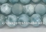 CLR137 15.5 inches 7mm faceted round natural larimar beads