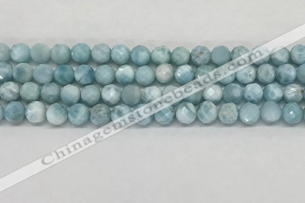 CLR137 15.5 inches 7mm faceted round natural larimar beads