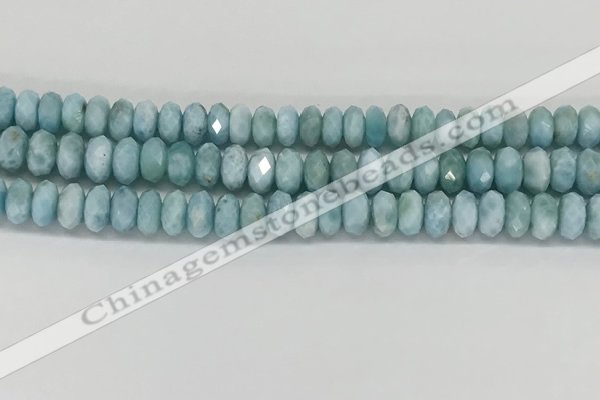 CLR140 15.5 inches 4*8mm faceted rondelle natural larimar beads