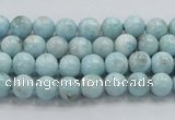 CLR15 15.5 inches 6mm round grade A natural larimar gemstone beads