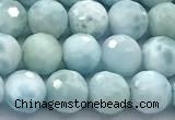 CLR154 15 inches 7mm faceted round larimar gemstone beads