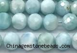 CLR163 15 inches 6mm faceted round larimar gemstone beads