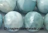 CLR168 15 inches 12mm faceted round larimar gemstone beads