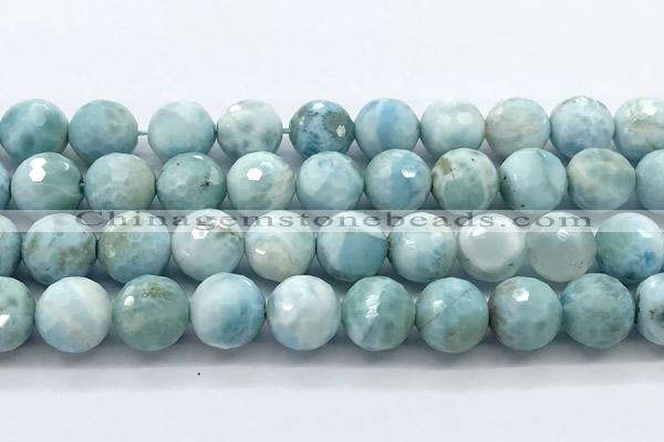 CLR168 15 inches 12mm faceted round larimar gemstone beads